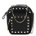 Calfskin Rockstud Crossbody Black