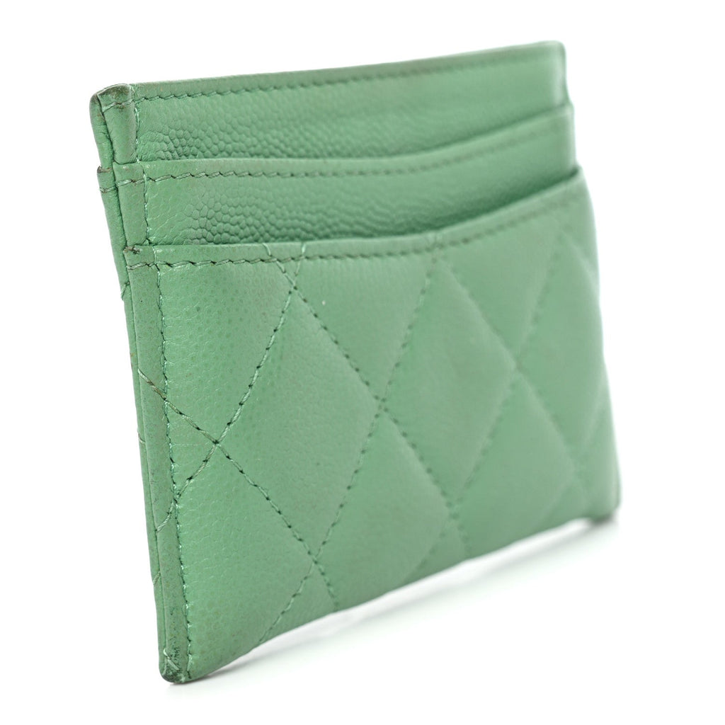 Caviar Quilted  Holder Green
