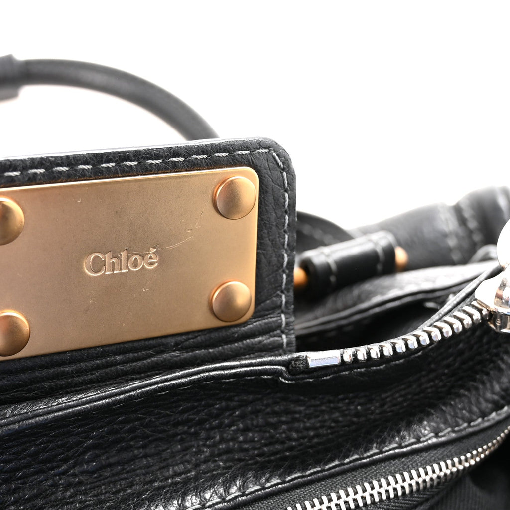 Calfskin Medium Paddington Satchel Black