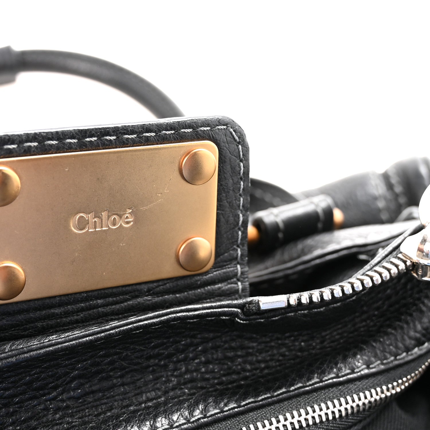 Calfskin Medium Paddington Satchel Black