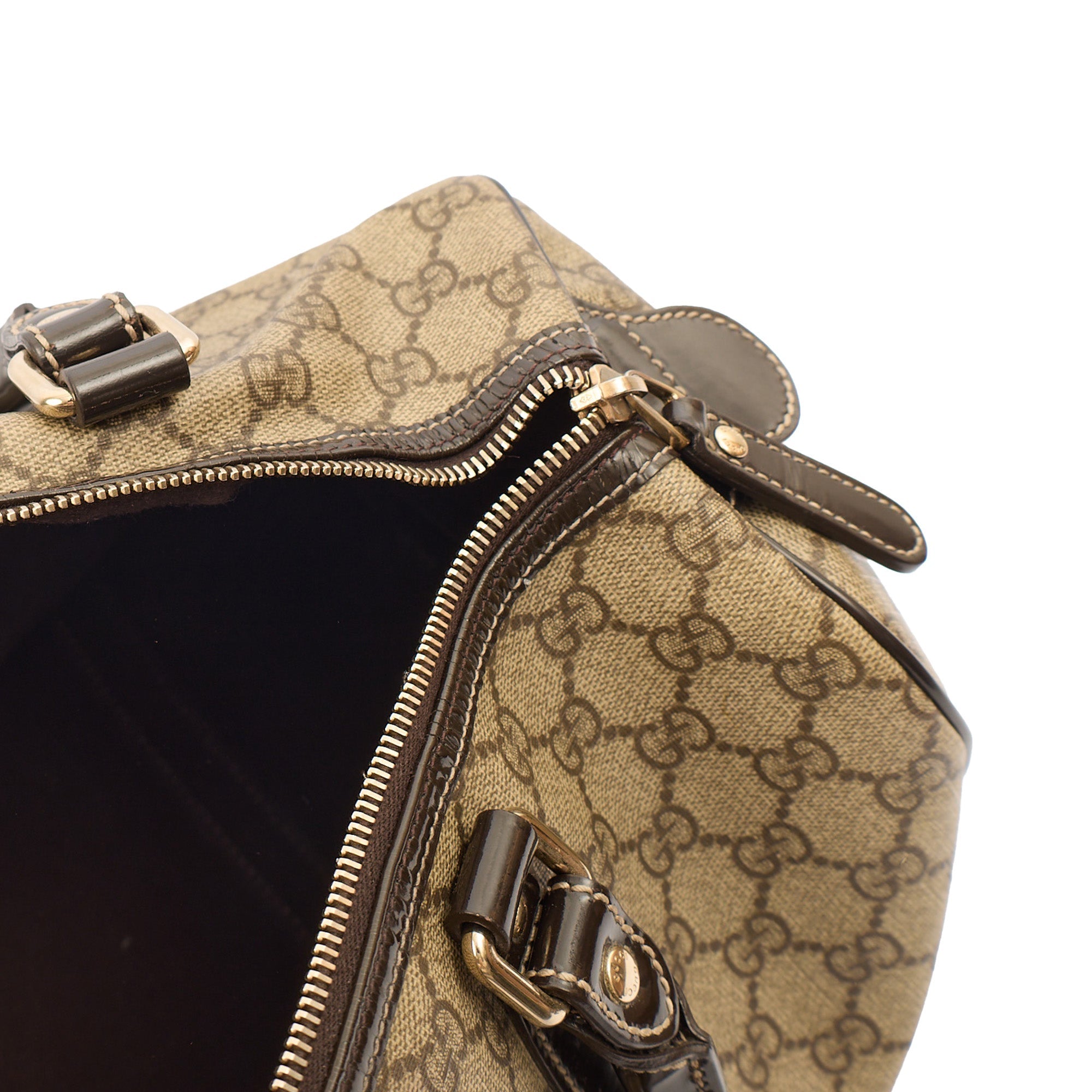 Gucci Top Handle Boston in GG Supreme, Leather