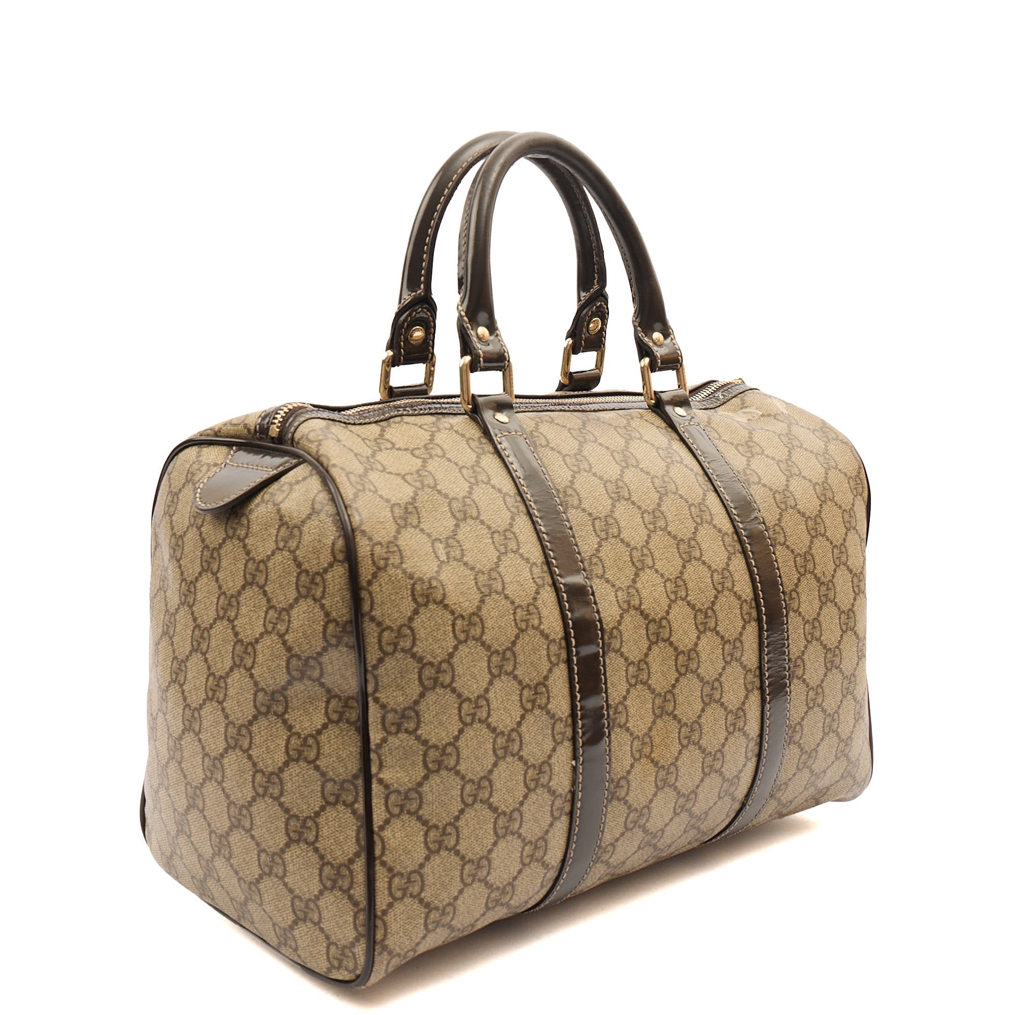 Gucci Top Handle Boston in GG Supreme, Leather