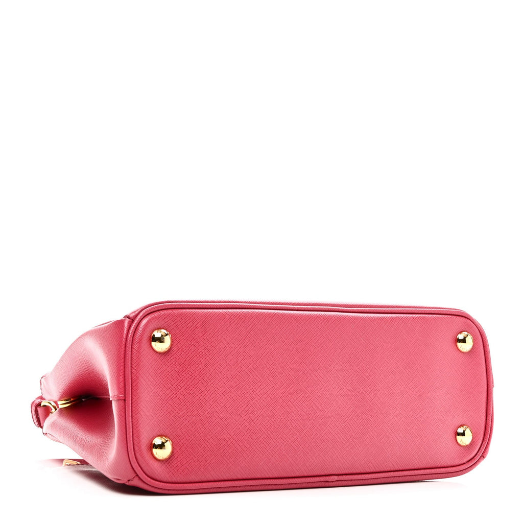 Saffiano Mini Galleria Double Zip Tote Peonia