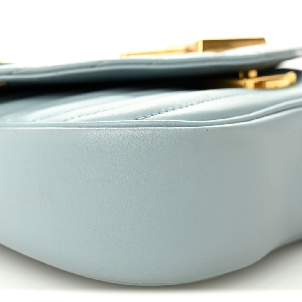 Calfskin New Wave Chain PM Porcelain Blue