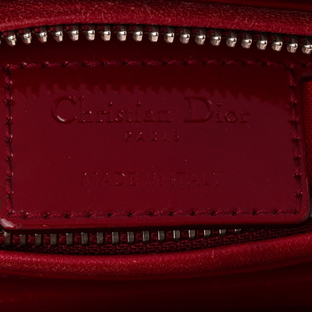 Patent Cannage Medium Lady Dior Red