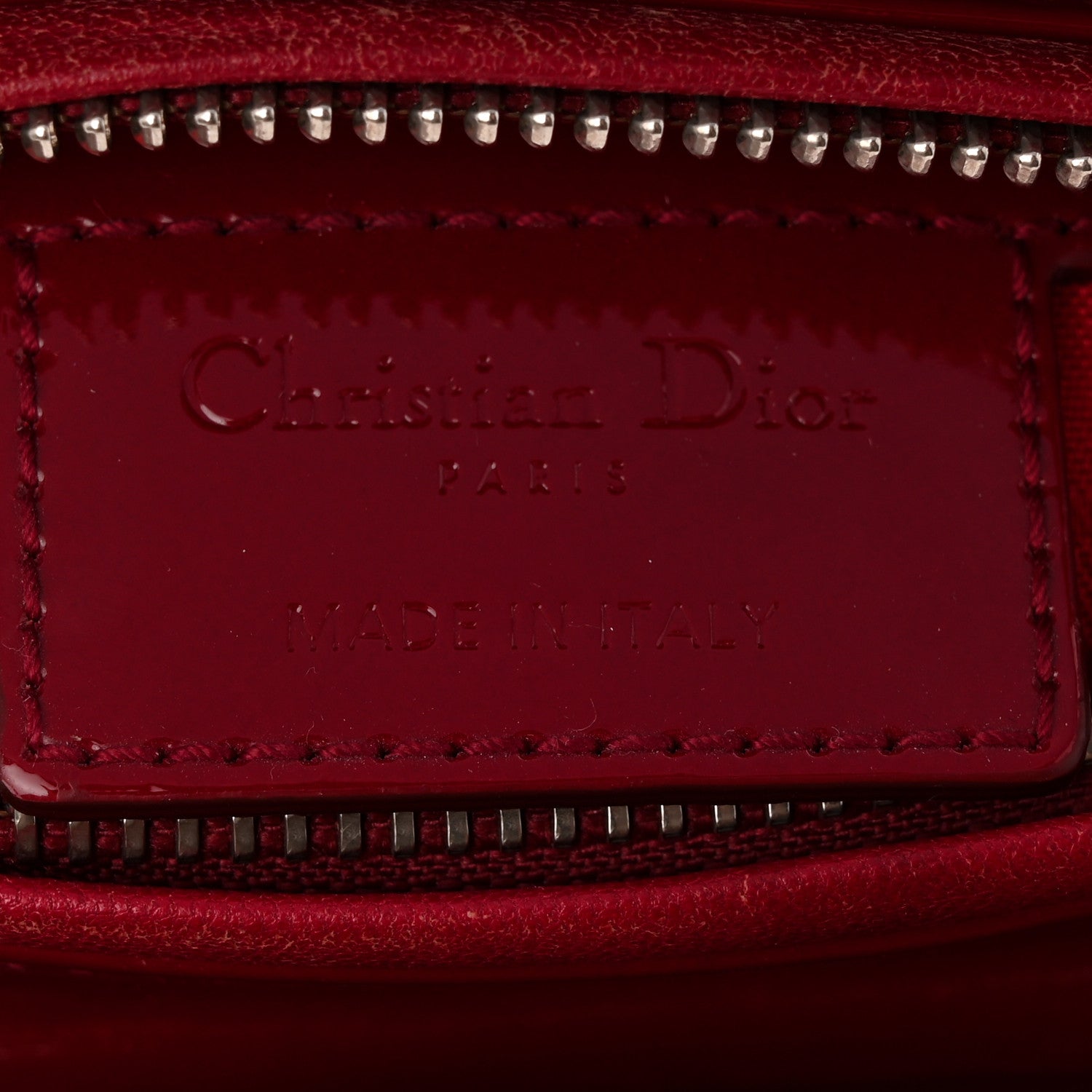 Patent Cannage Medium Lady Dior Red
