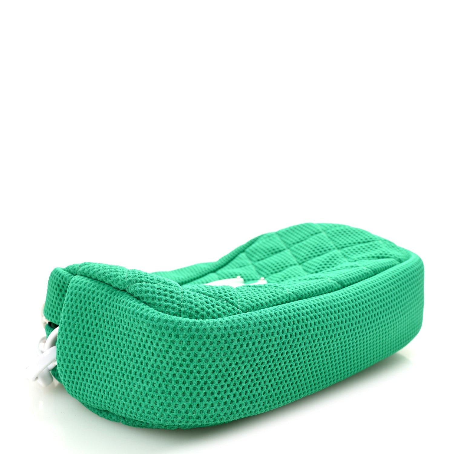 Mesh Fabric Quilted Camera Bag Green White