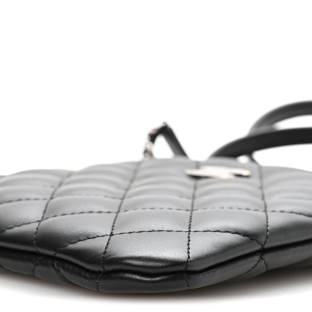 Lambskin Quilted Uniform Crossbody Bag Black