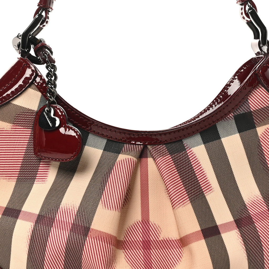 Patent Nova Check Heart Hobo Berry Red