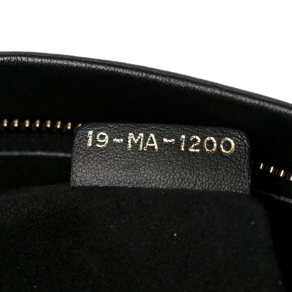 Calfskin Medium Diordouble Zip Pouch Black