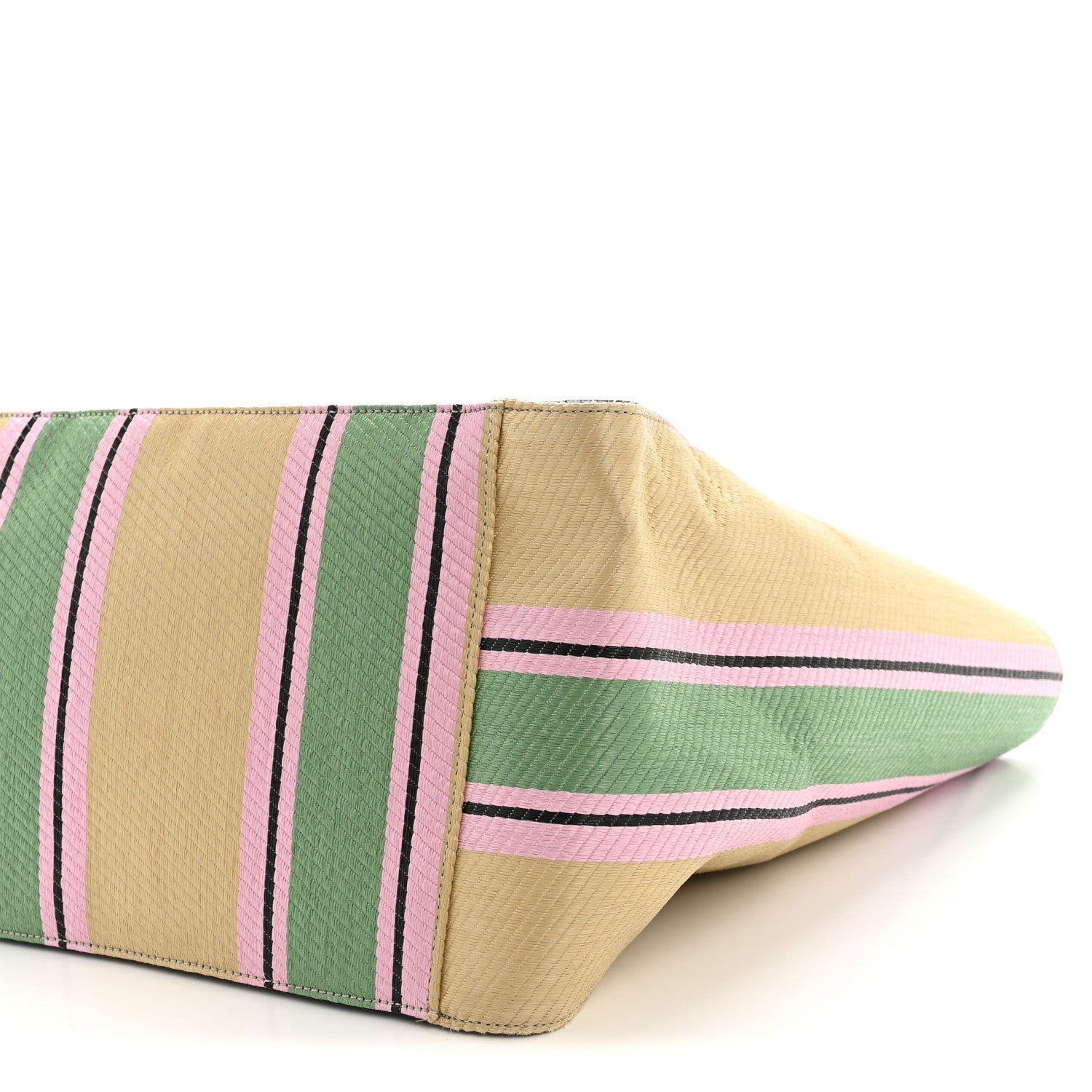 Raffia Striped Logo Tote Multicolor