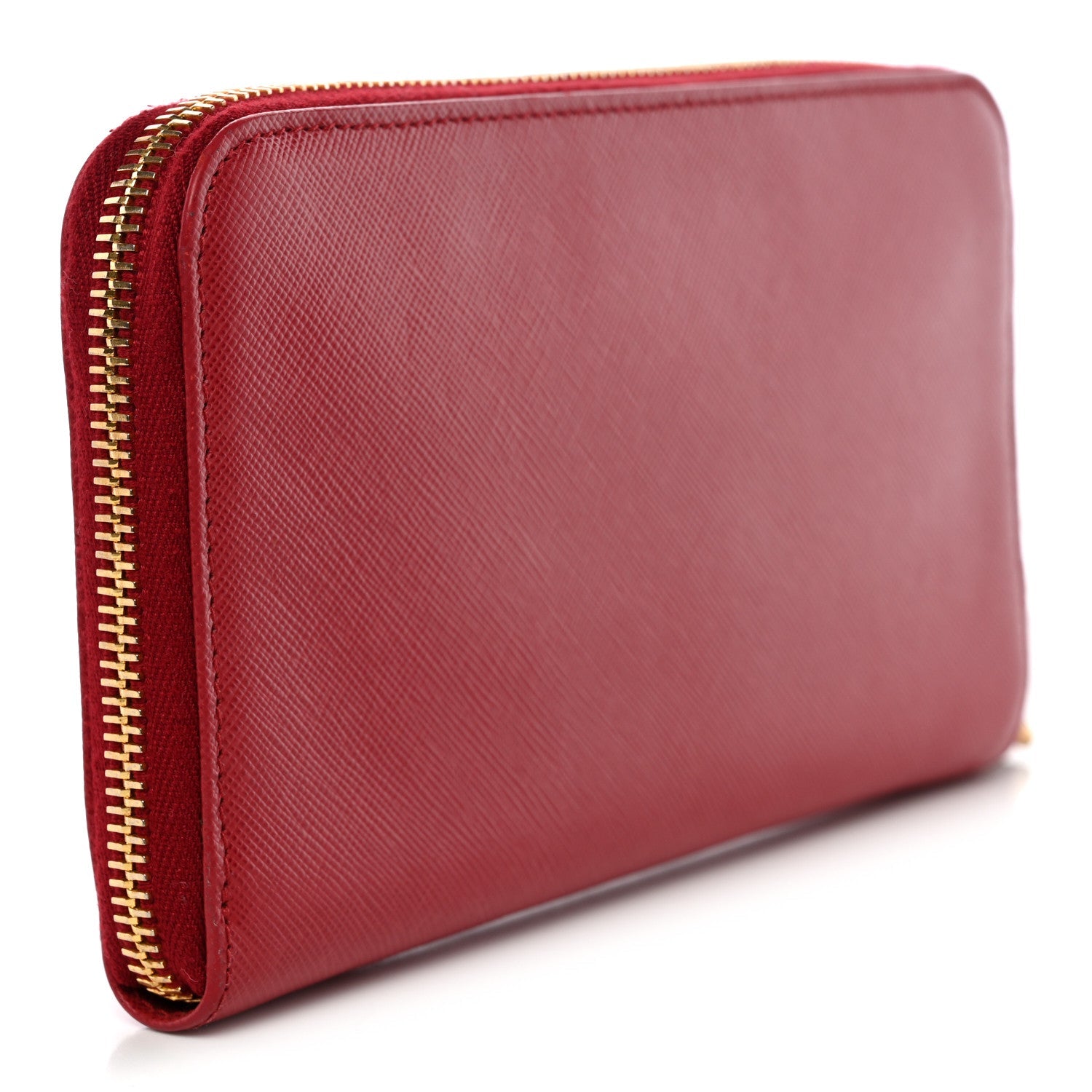 Saffiano Triangle Zip Around Wallet Fuoco