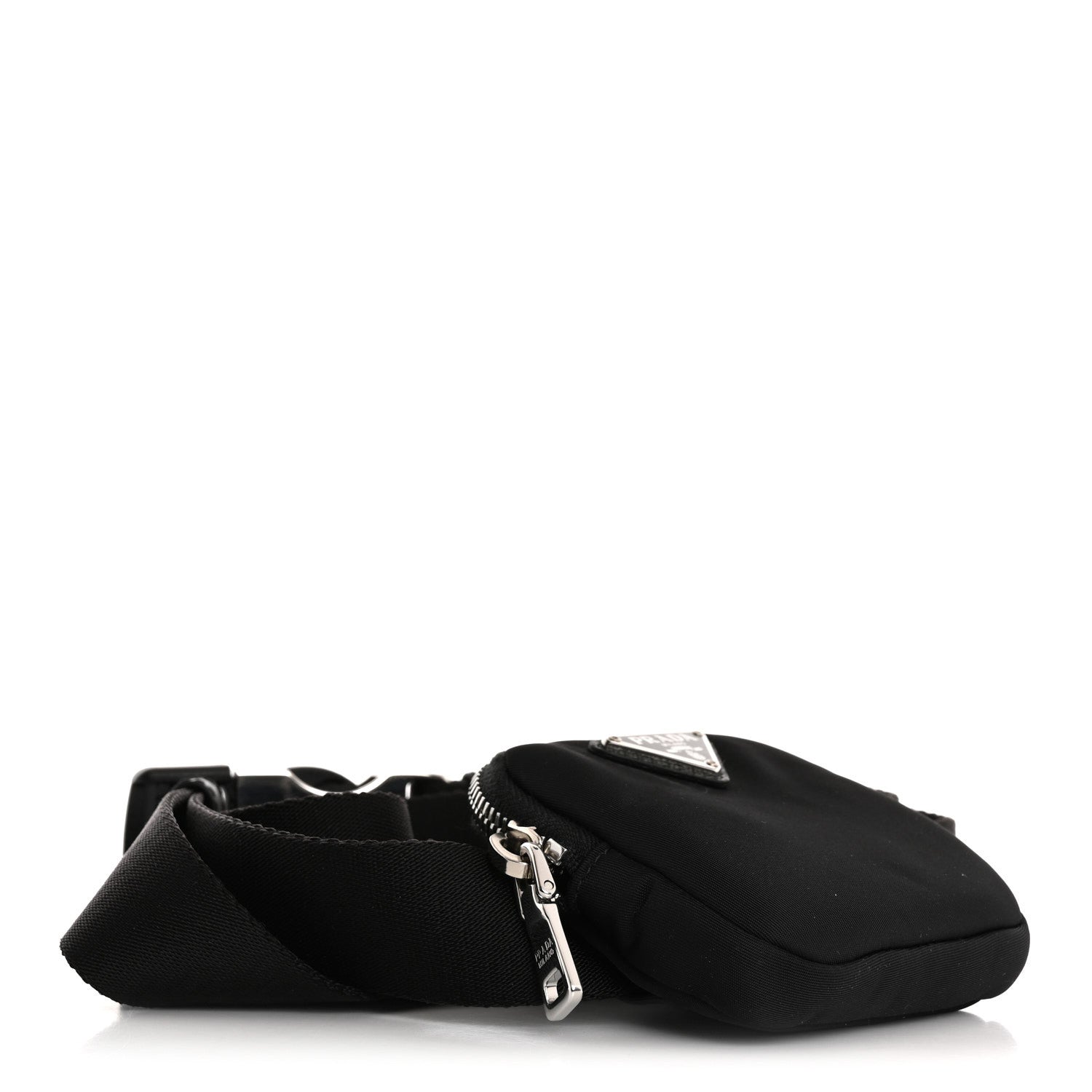 Re-Nylon Belt With Square Pouch Black