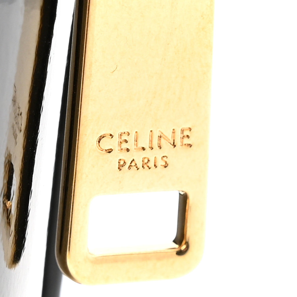 Patent Calfskin Triomphe Mini Vanity Case Black