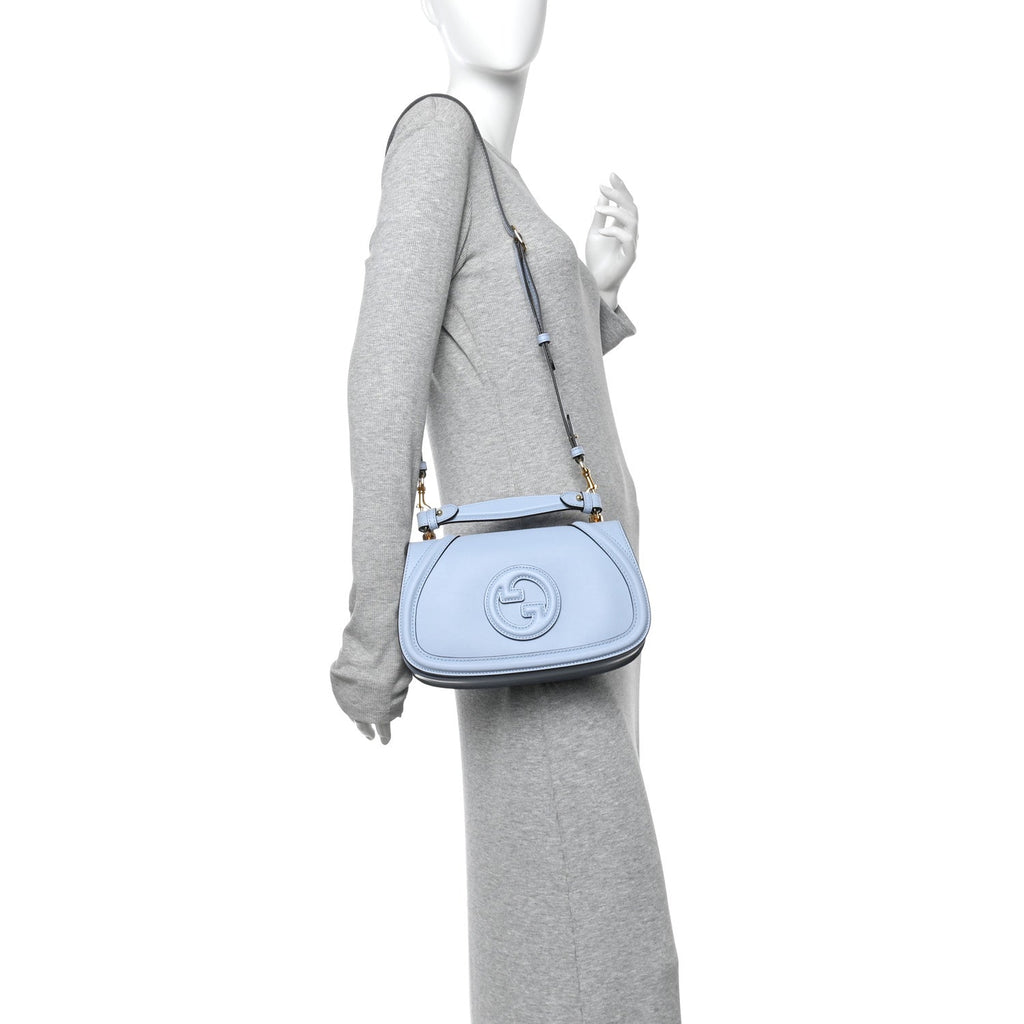 Roxy Calfskin Medium Blondie Top Handle Bag Cloudy Blue