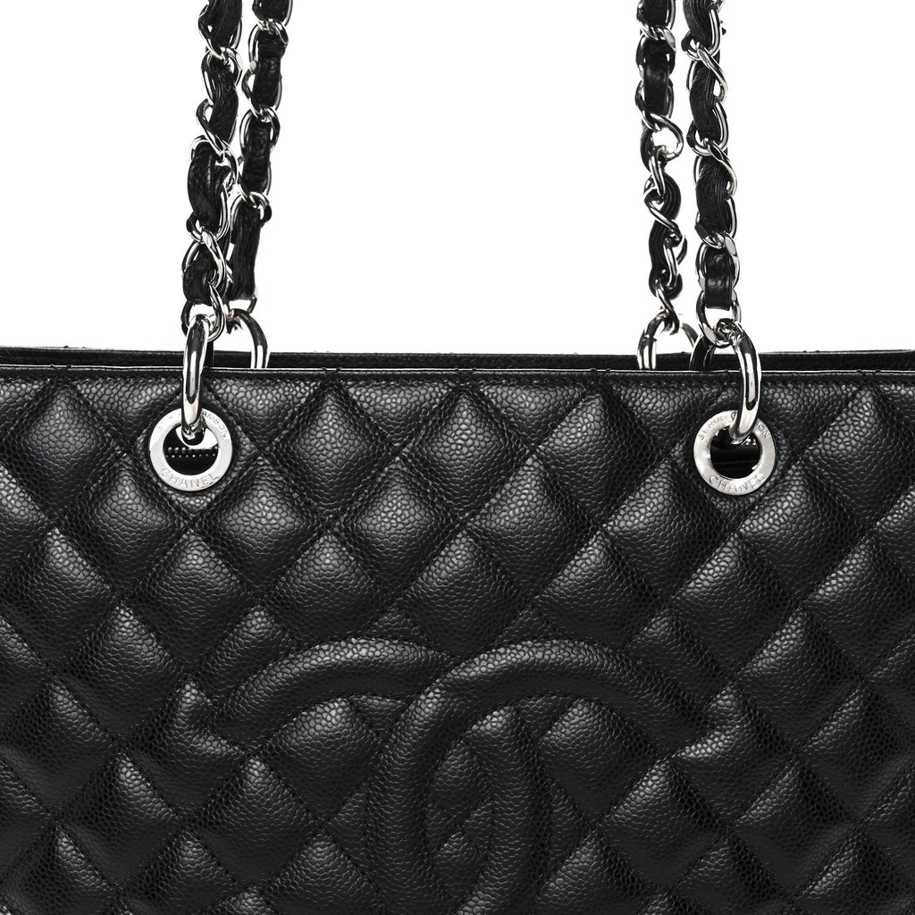 Caviar Quilted Grand Shopping Tote GST Black