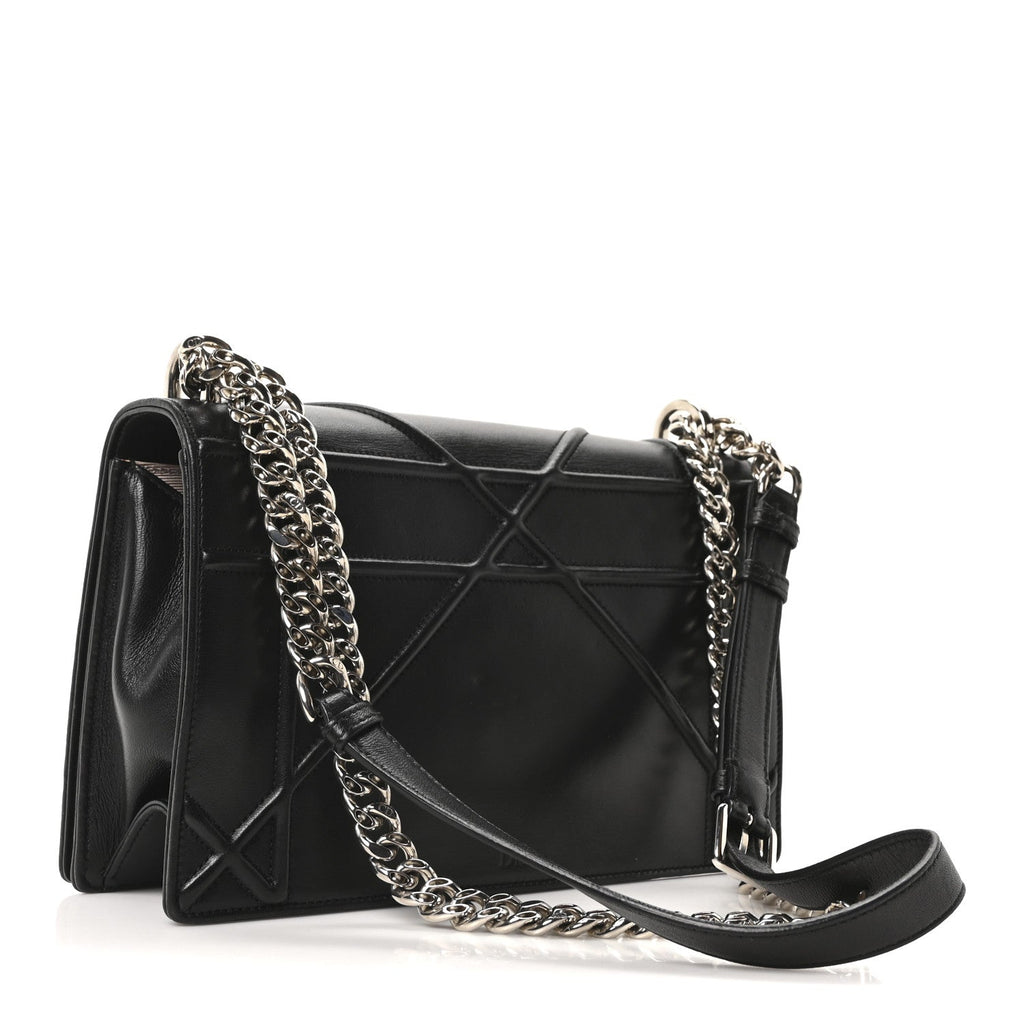 Lambskin Medium Diorama Flap Bag Black