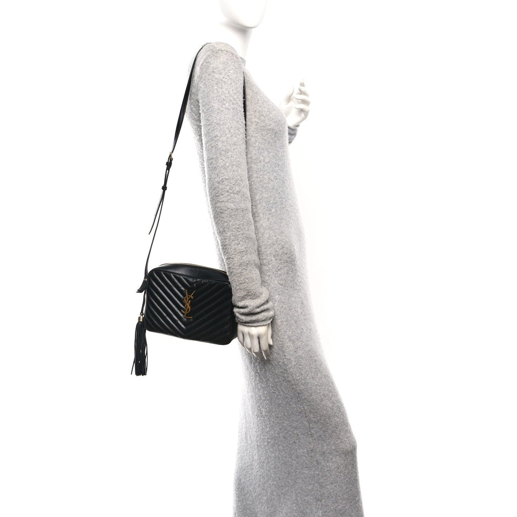 Calfskin Matelasse Monogram Lou Camera Bag Black