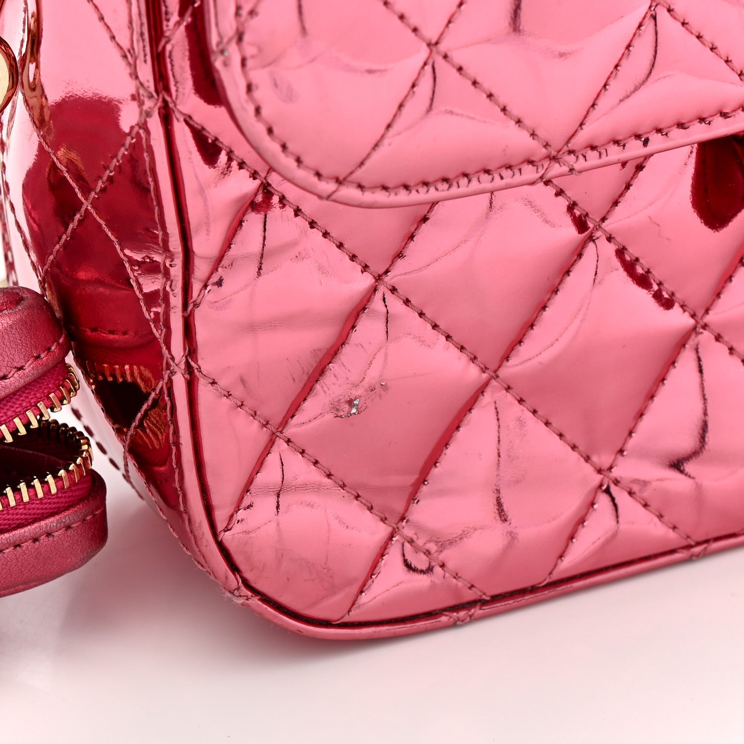 Mirror Calfskin Metallic Calfskin Quilted Hollywood Boulevard Backpack Pink