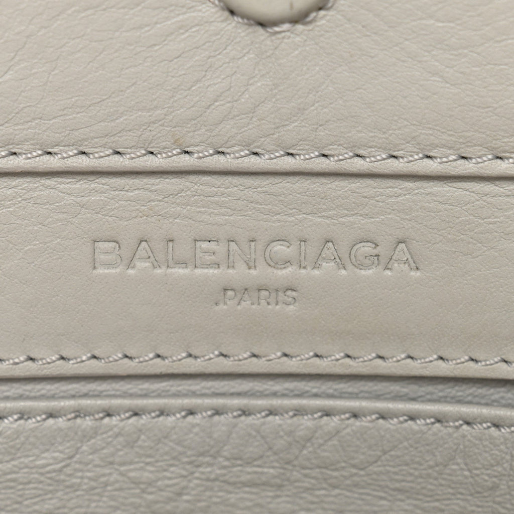 Calfskin Papier Mini A4 Zip Around Tote Grey Black