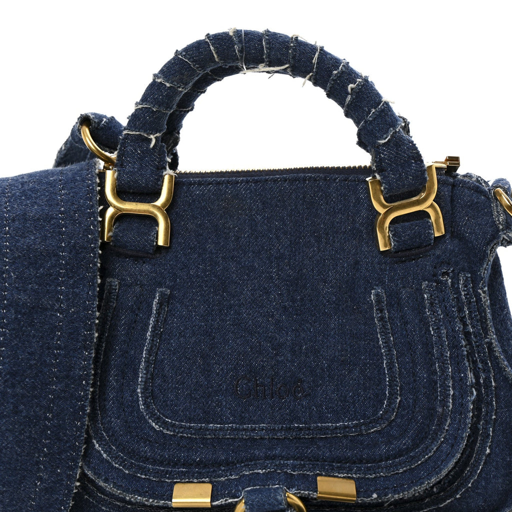 Denim Small Marcie Saddle Bag Blue