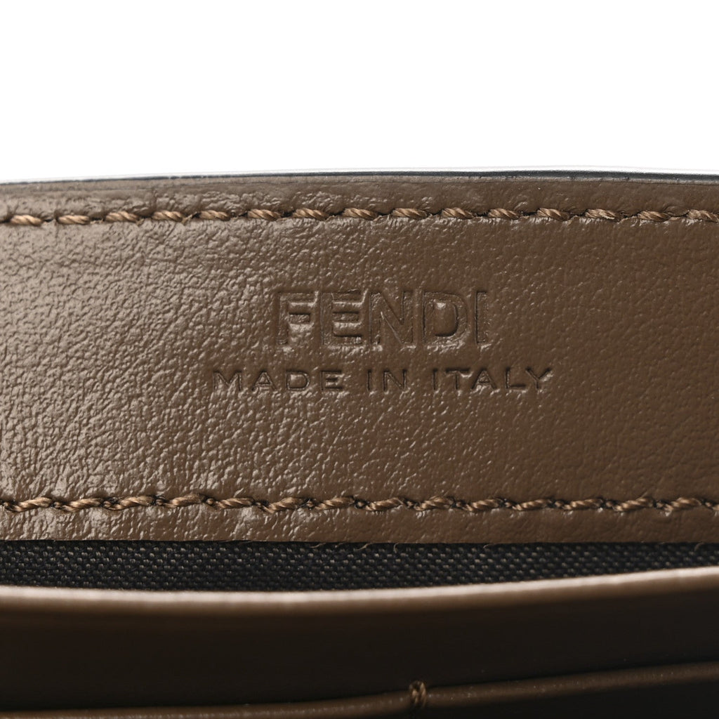 Vitello Soft F is Fendi Bi-Color FF 1974 Embossed Continental Envelope Wallet On Chain Maya Black