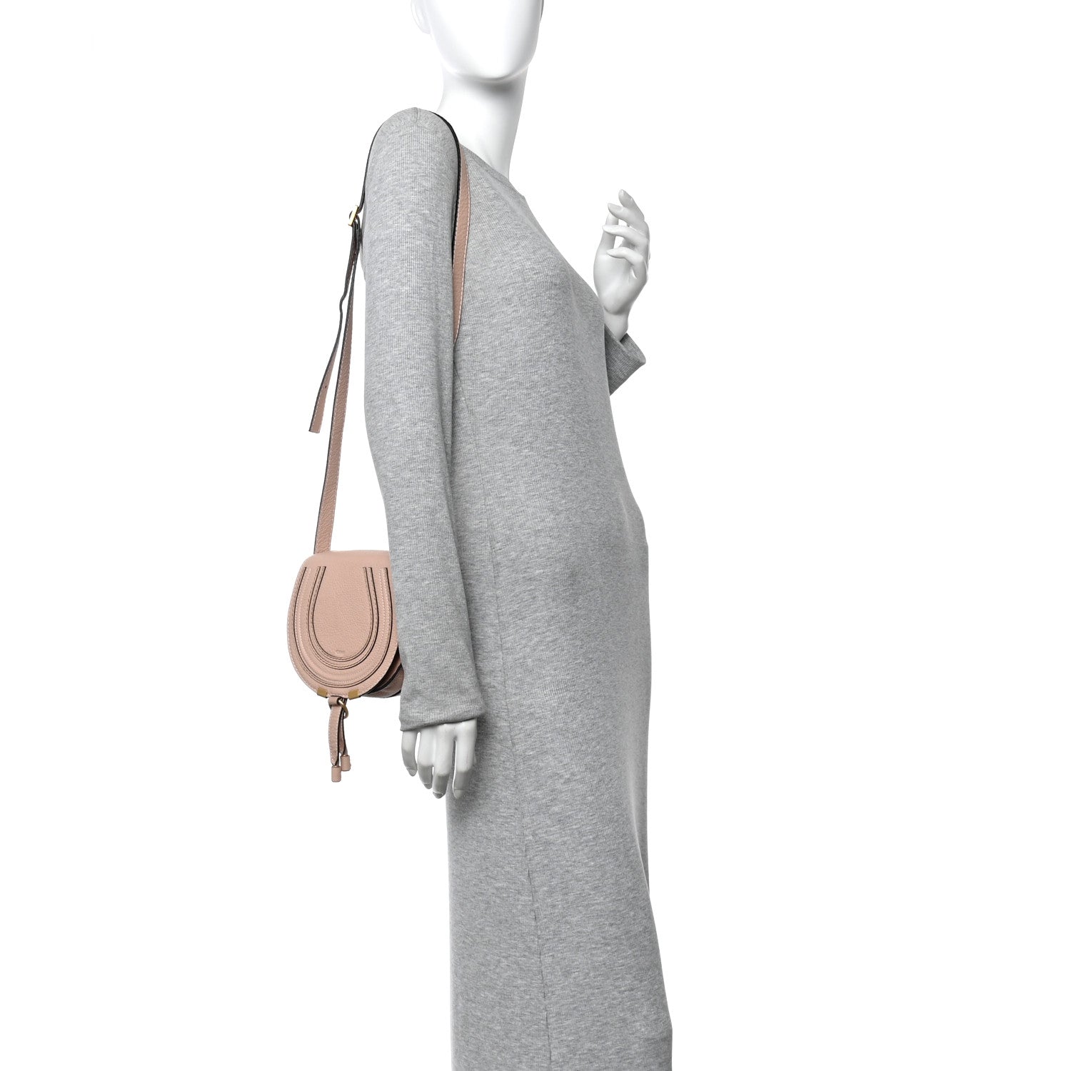 Grained Calfskin Small Marcie Saddle Bag Blossom Pink