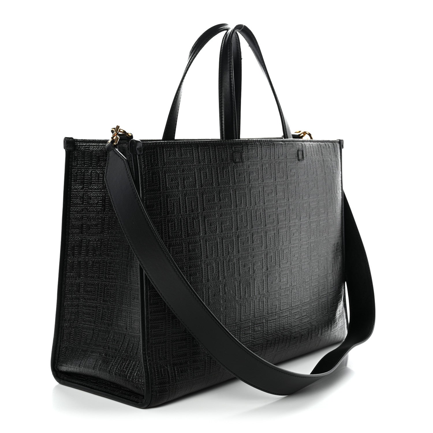 4G Coated Canvas Logo Medium G Tote Black
