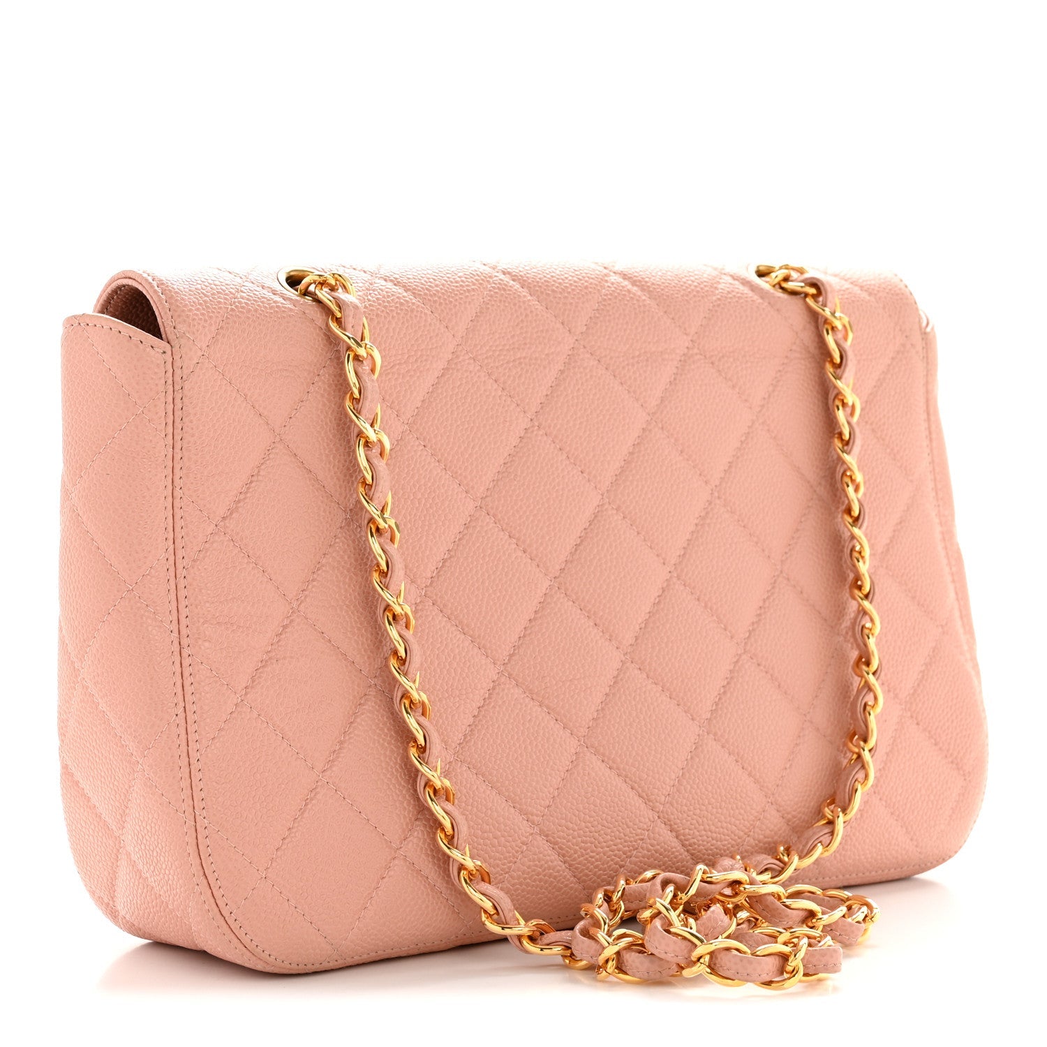 Caviar Quilted XL Jumbo Single Flap Light Pink