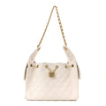 Caviar Quilted Small Chanel 25 Handbag White