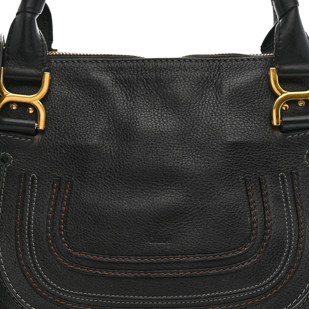 Calfskin Medium Marcie Satchel Black