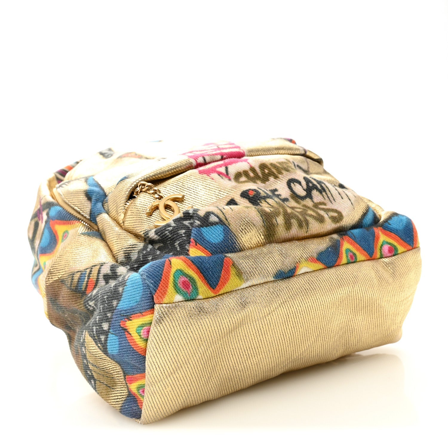 Graffiti Printed Canvas Street Spirit Backpack Multicolor