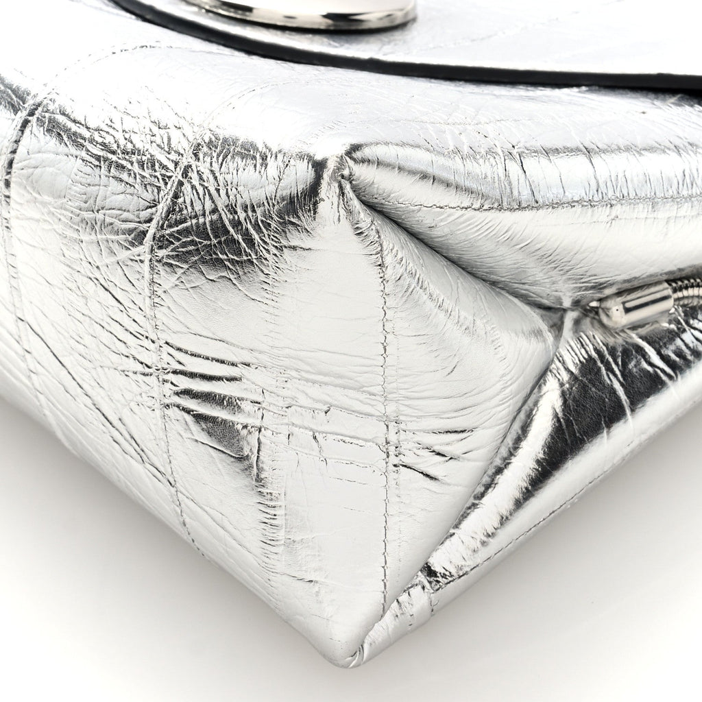 Metallic Eelskin Bobbi Bag Silver