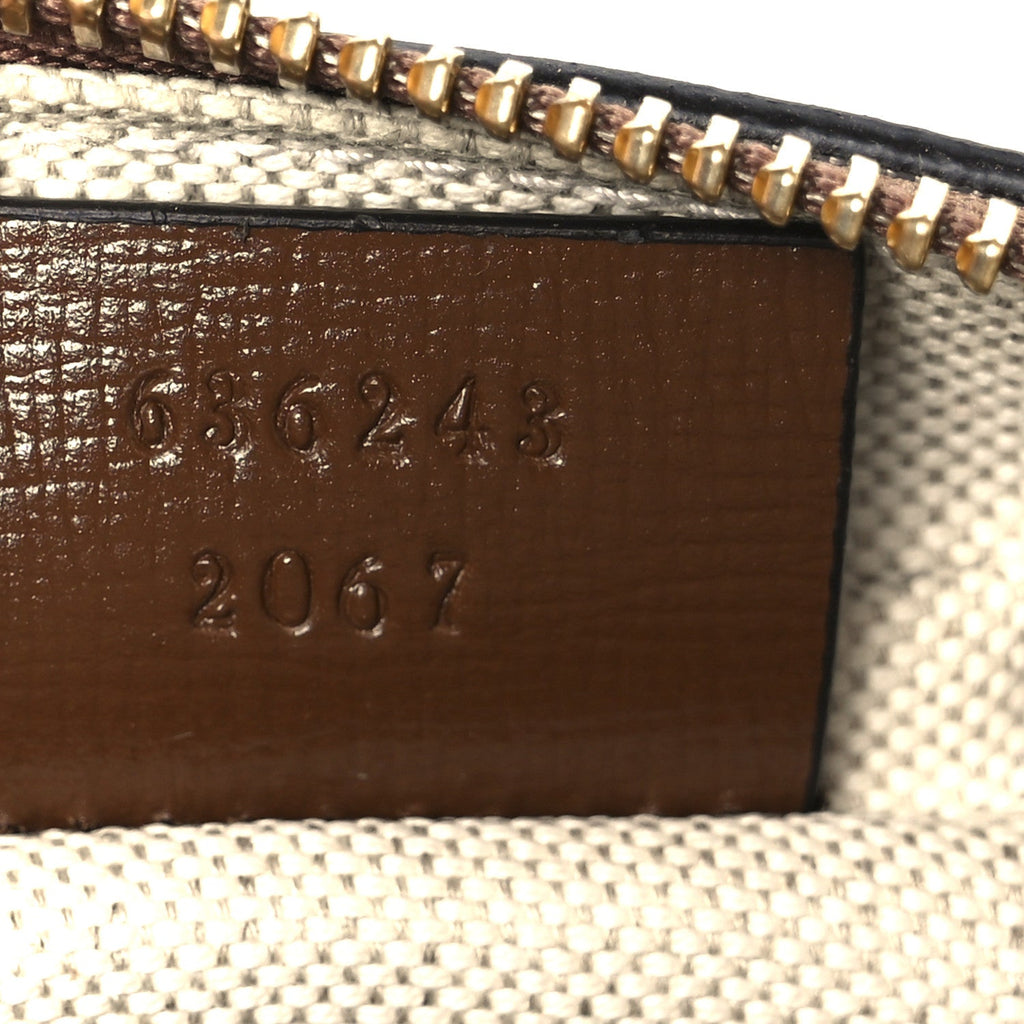 GG Supreme Monogram Azalea Calfskin Fake/Not Retro Interlocking G Cosmetic Case Beige Ebony Brown Sugar