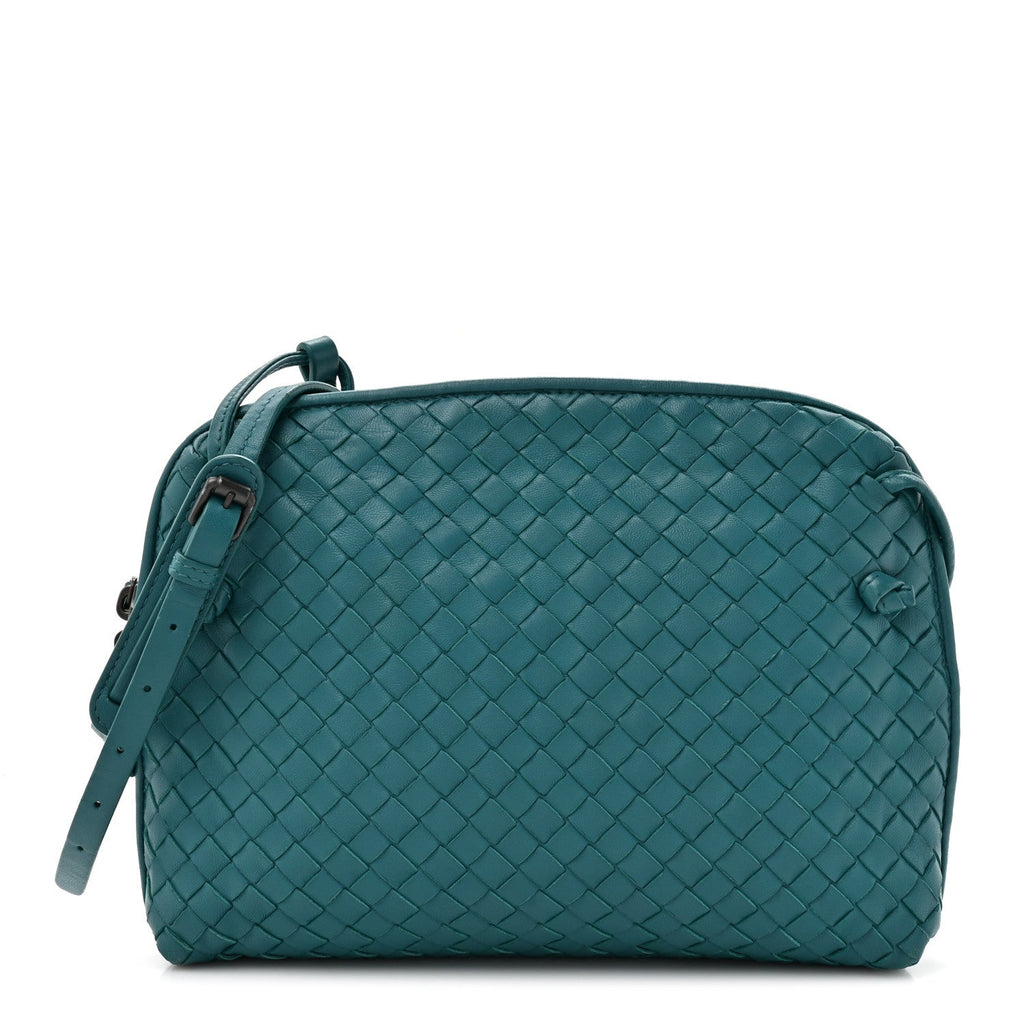 Nappa Intrecciato Nodini Crossbody Messenger Mallard