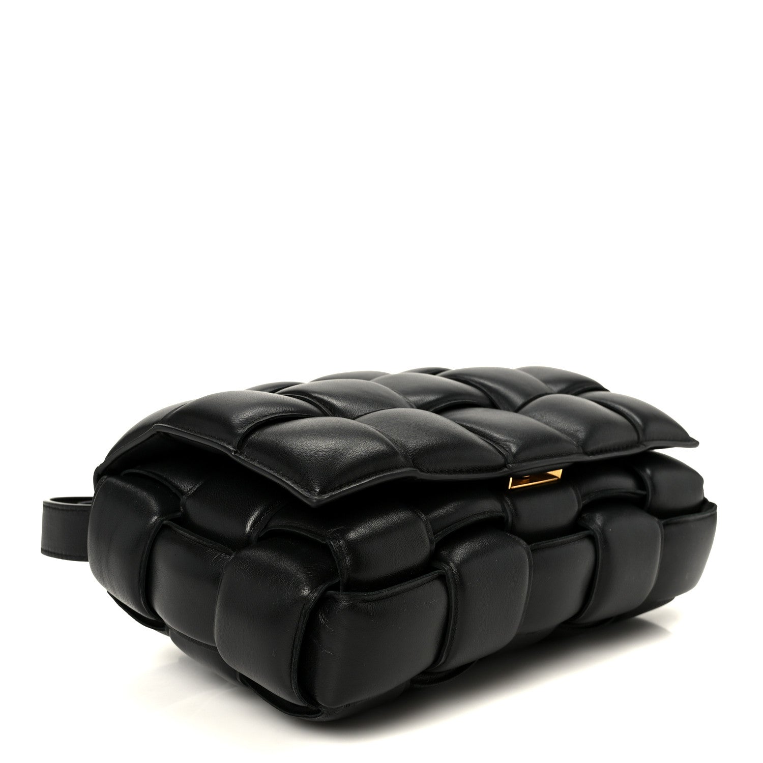 Nappa Maxi Intreccio Padded Cassette Crossbody Bag Black