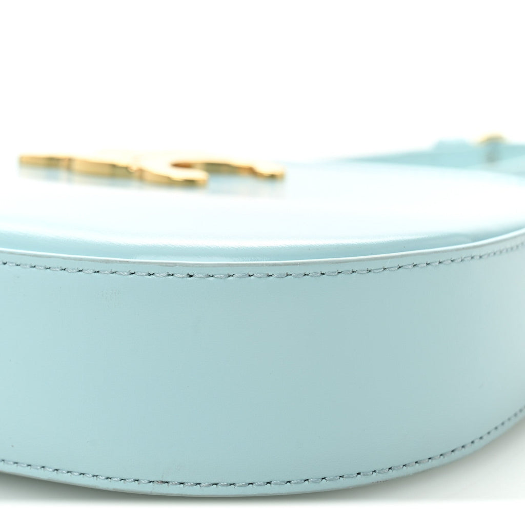 Shiny Calfskin Medium Tilly Triomphe Shoulder Bag Light Blue