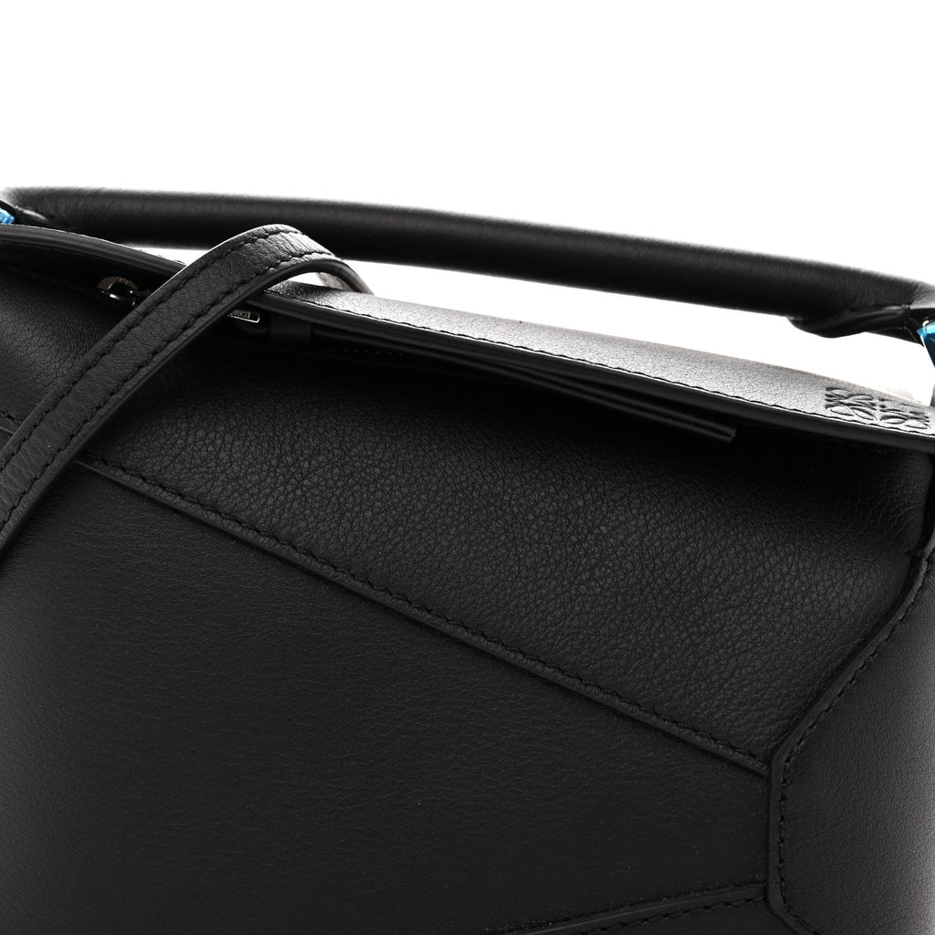 Calfskin Mini Puzzle Edge Bag Black