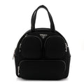 Tessuto Nylon Pocket Cargo Top Handle Bag Black Fuoco