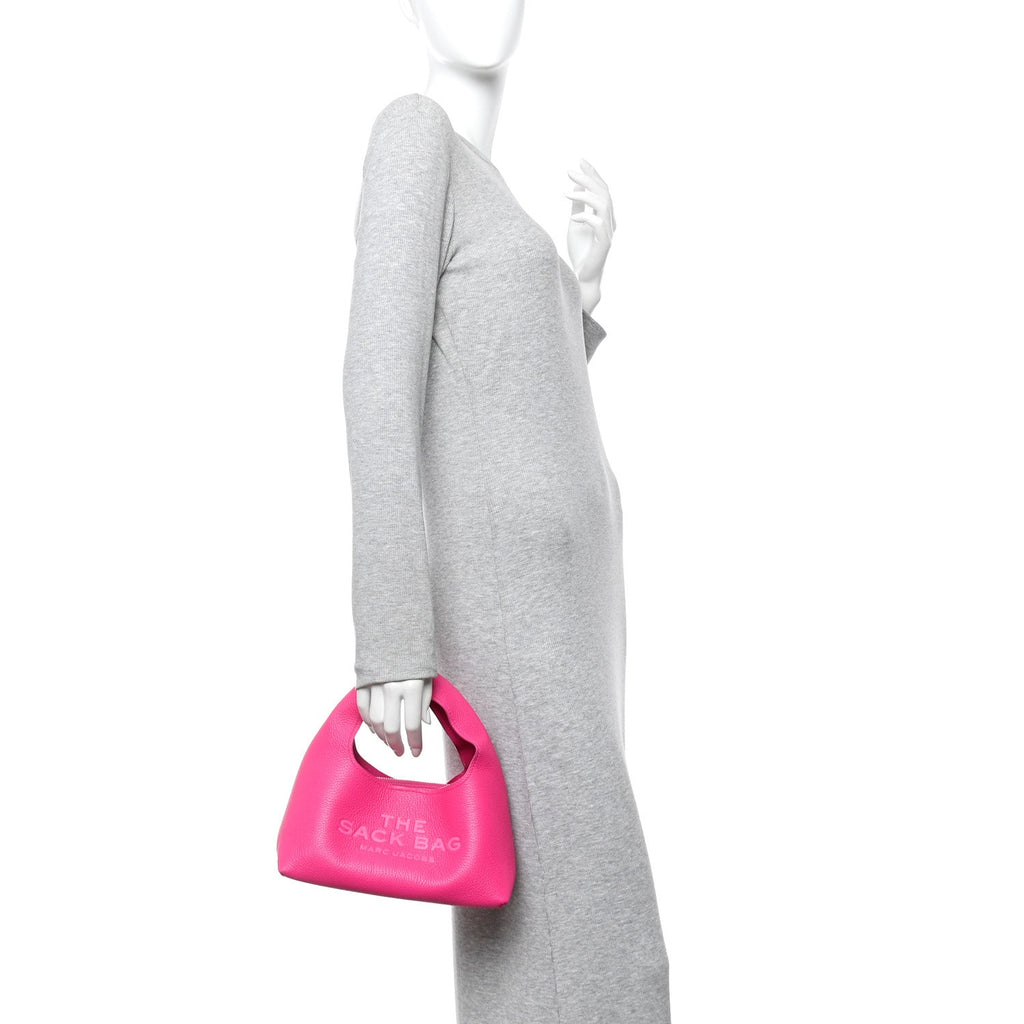 Grained Calfskin Mini The Sack Bag Hot Pink