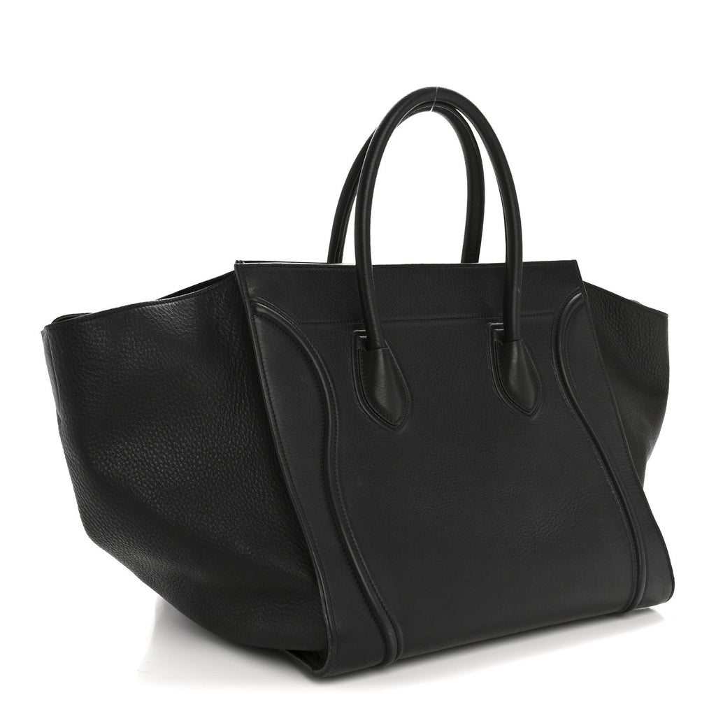 Grained Calfskin Medium Phantom Luggage Black