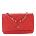 Caviar Quilted Wallet On Chain WOC Red