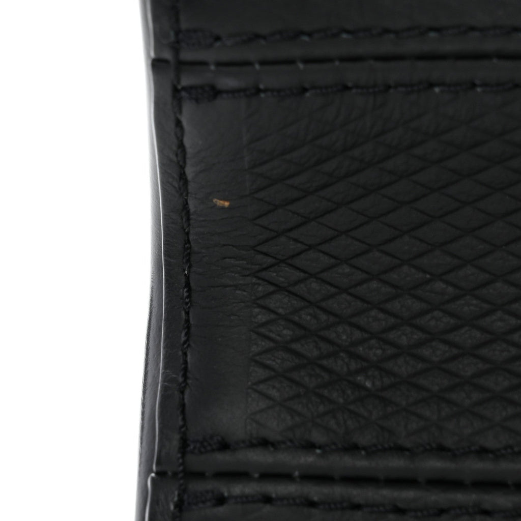 Calfskin Trompe L'oeil Twist Shoulder Bag MM Black Brown
