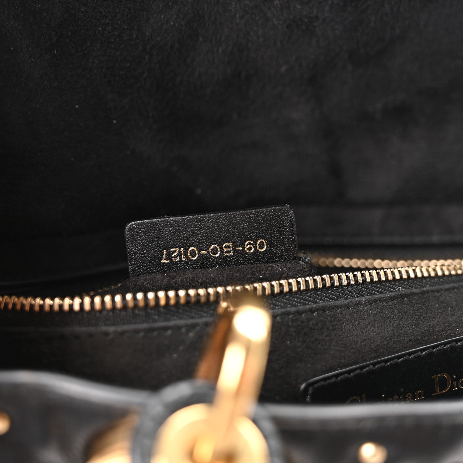 Calfskin Cannage Studded Medium Supple Lady Dior Black