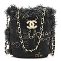 Denim Quilted Mood Mini Bucket With Chain Black Multicolor