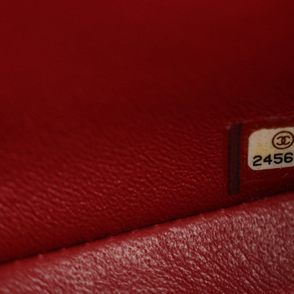 Caviar Quilted Mini Rectangular Flap Dark Red