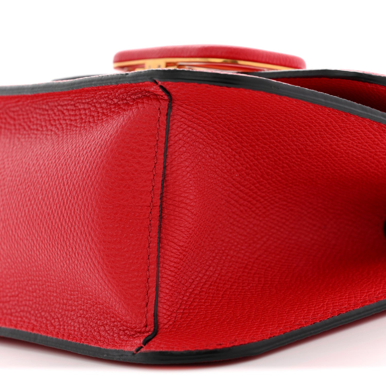 Grainy Calfskin Small VSling Shoulder Bag Red