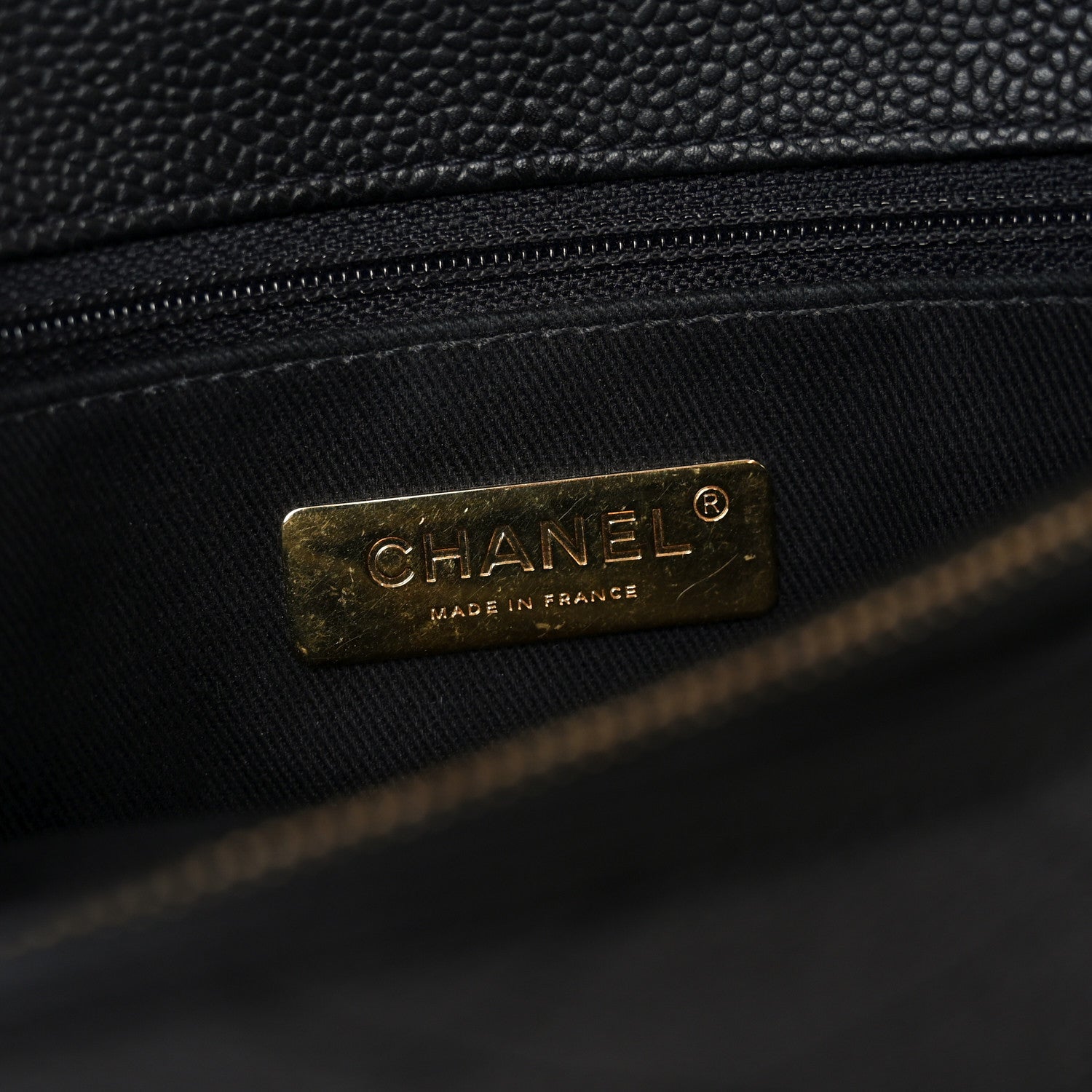 Caviar Diamond Stitched Top Handle Flap Black