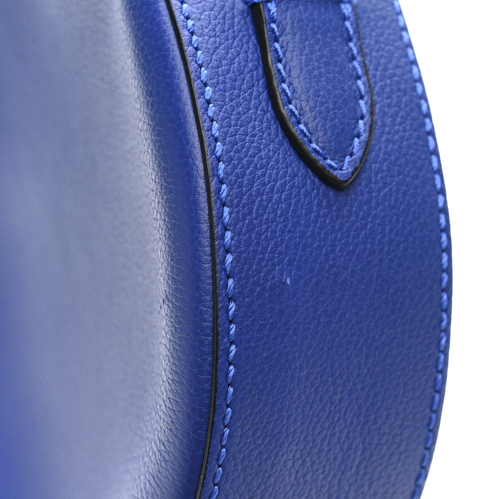 Calfskin La Medusa Round Camera Bag Blue