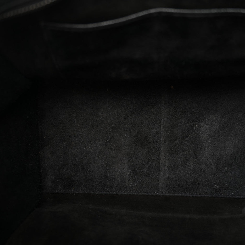 Drummed Calfskin Mini Luggage Black